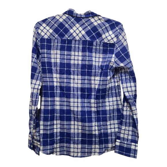 J.Crew Blue Plaid Perfect Shirt Women’s Size 8 NWT - Picture 2 of 10
